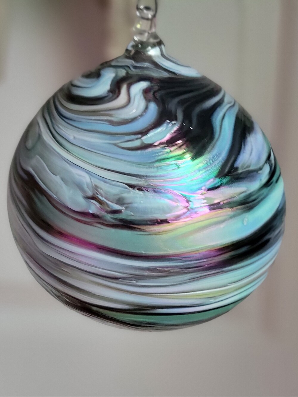 Handblown Swirl Glass Ornament